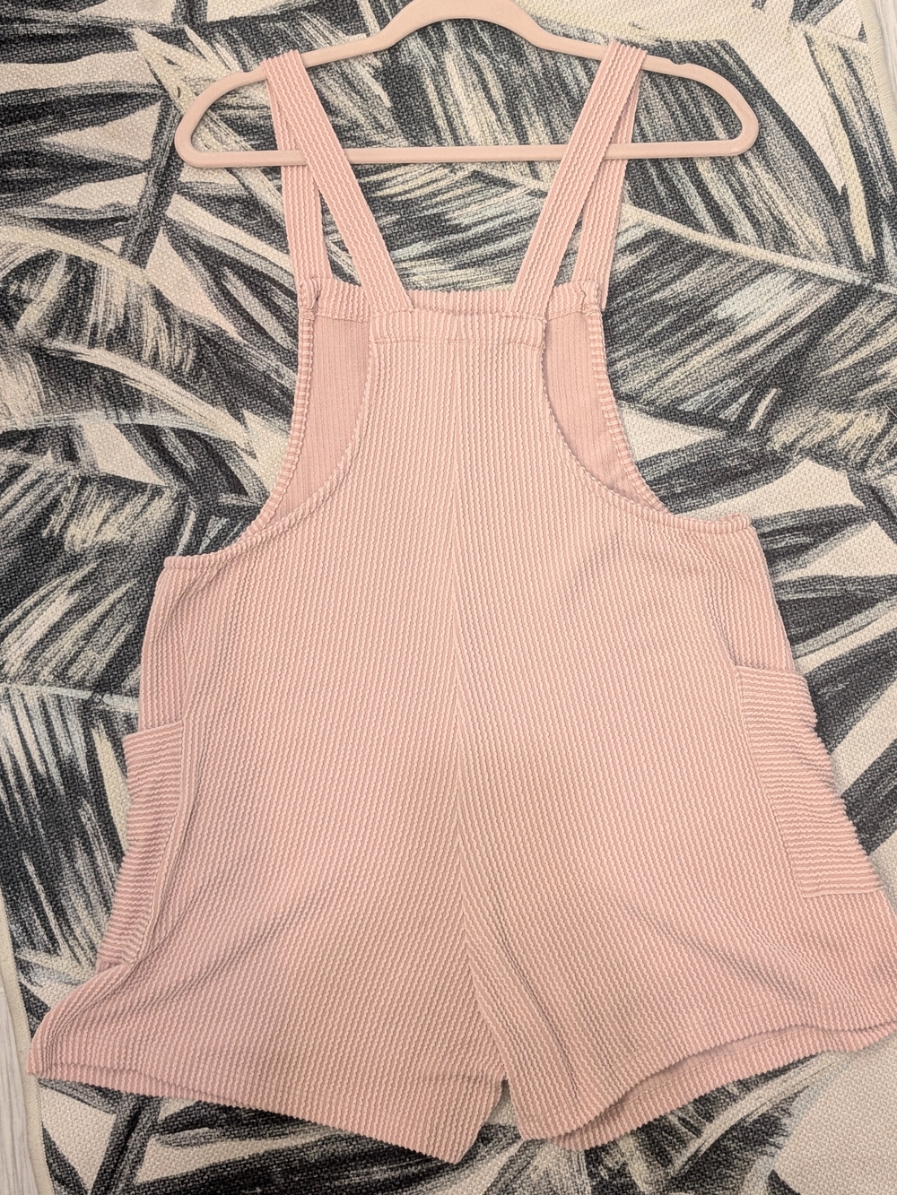 7th Ray Ribbed Pink Short Overalls - Picture 3 of 5